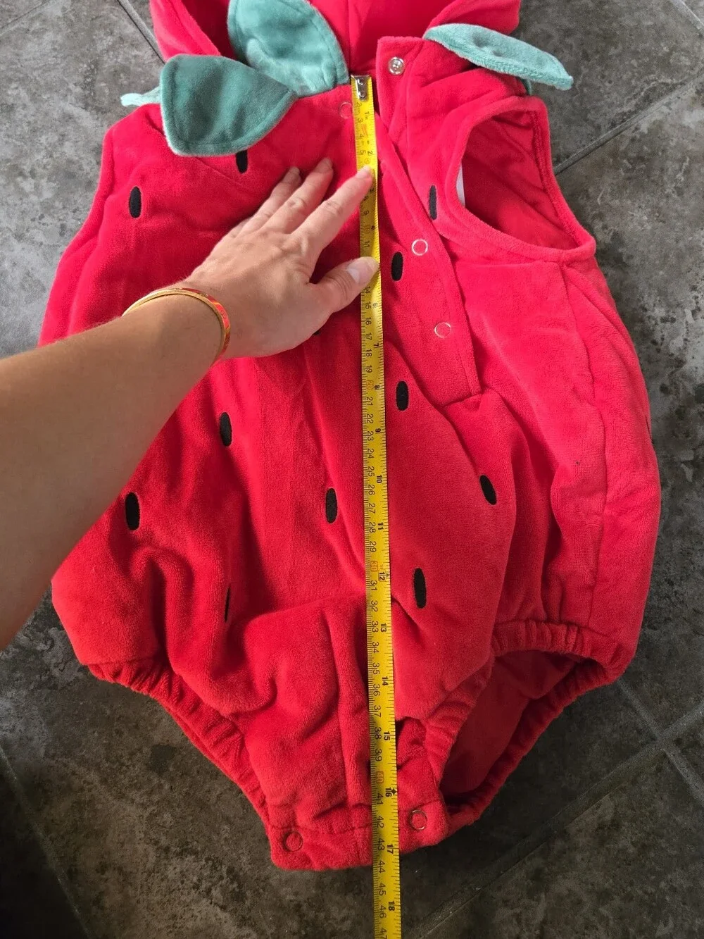 Pottery Barn Kids Strawberry Halloween Costume Snap Baby Onesie 12-24 Months